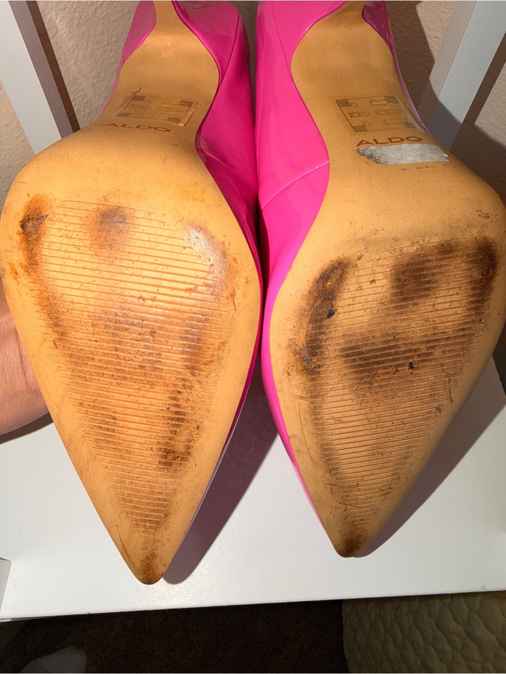 ALDO Hot Pink Pointed Toe Patent Pumps Sz 9 - Picture 5 of 5